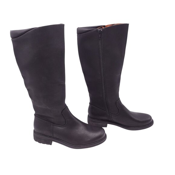 NWOB BOC Riding Tall Boots Size 8.5 Black Leather Block Heels Equestrian - Picture 4 of 6